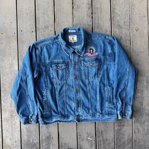 Vintage Arizona Charlies Las Vegas Nevada Embroidered Denim Jacket Blue